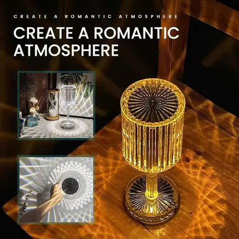16 Colors Rose Touch Crystal Desk Lamp