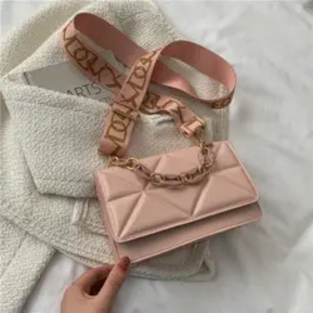 Luxury Women's Textured Tote Bag with Geometric Clutch & Printed Scarf Handle – 2-Piece Handbag Set